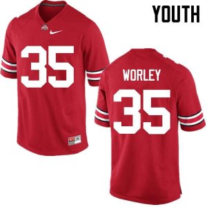 Youth Ohio State Buckeyes #35 Chris Worley Red Nike NCAA College Football Jersey Cheap VDM6644YZ